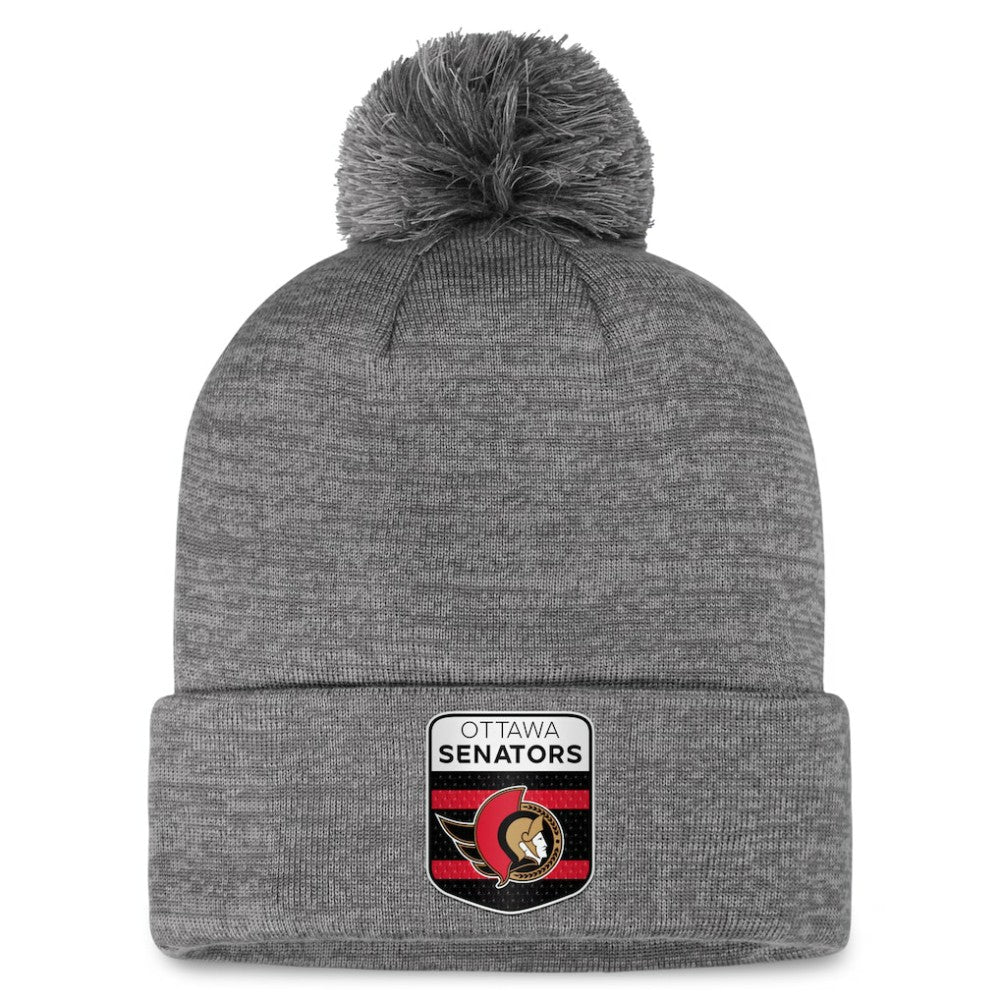 Ottawa Senators Fanatics Authentic Pro Home Ice Cuffed Knit Hat with Pom - Gray | US 200011149