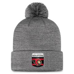Ottawa Senators Fanatics Authentic Pro Home Ice Cuffed Knit Hat with Pom - Gray | US 200011149