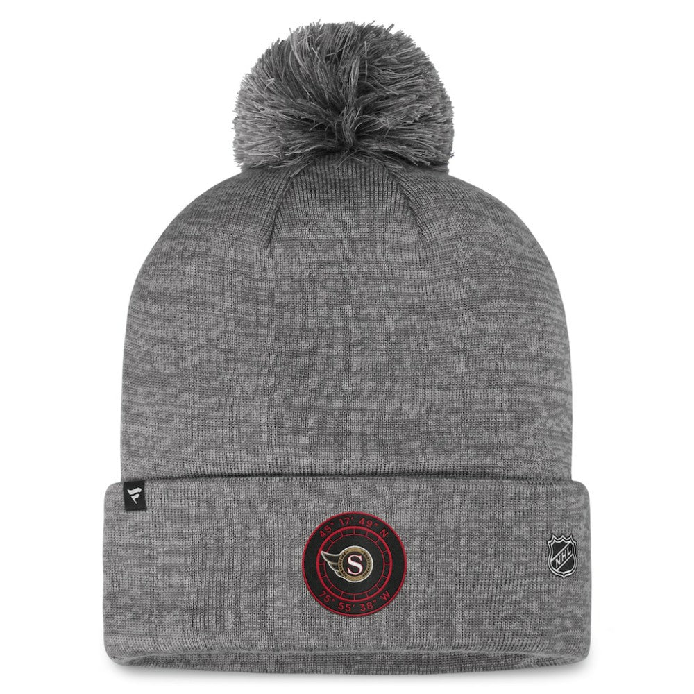 Ottawa Senators Fanatics Authentic Pro Home Ice Cuffed Knit Hat with Pom - Gray | US 200011149