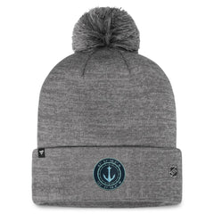 Seattle Kraken Fanatics Authentic Pro Home Ice Cuffed Knit Hat with Pom - Gray | US 200011158