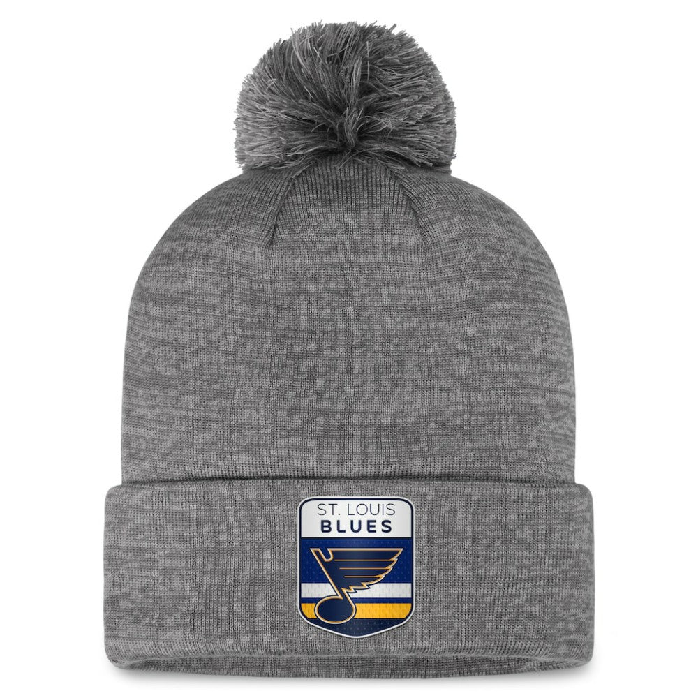 St. Louis Blues Fanatics Authentic Pro Home Ice Cuffed Knit Hat with Pom - Gray | US 200011163