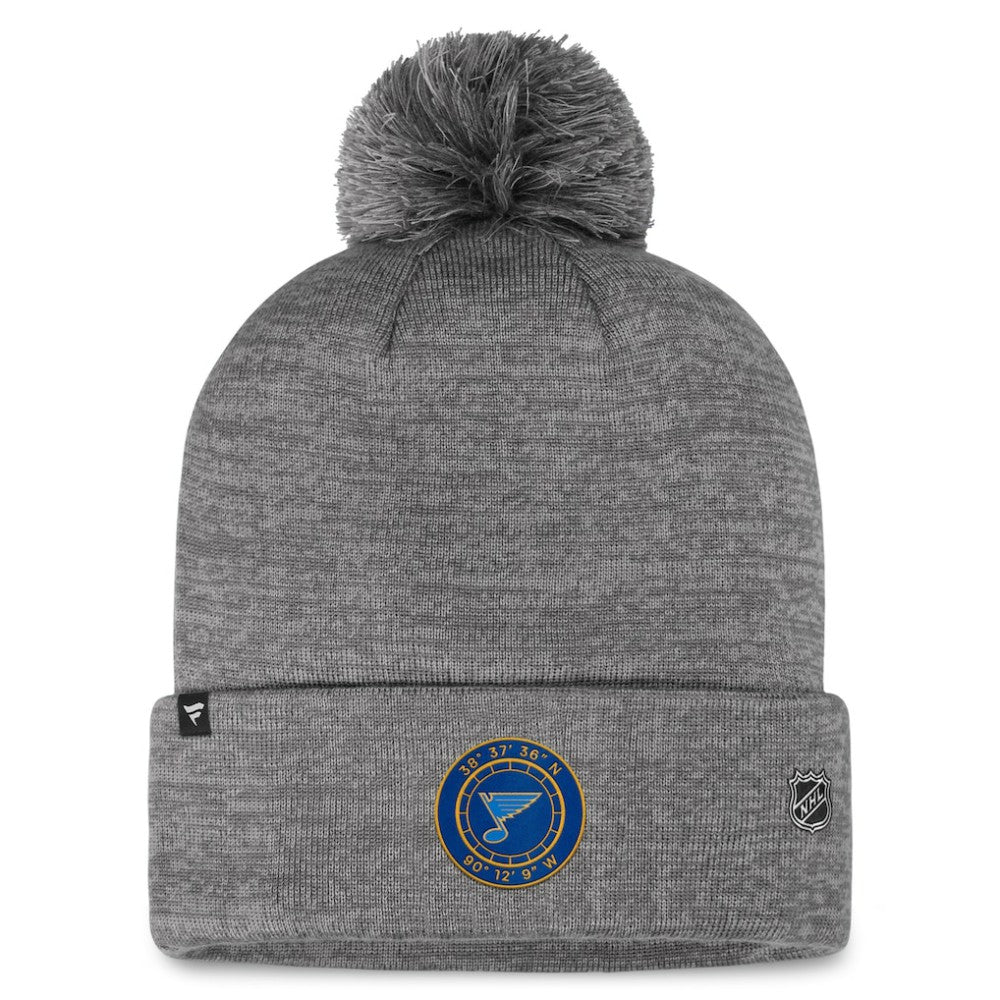 St. Louis Blues Fanatics Authentic Pro Home Ice Cuffed Knit Hat with Pom - Gray | US 200011163