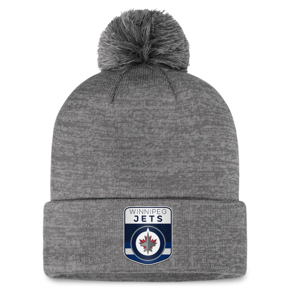 Winnipeg Jets Fanatics Authentic Pro Home Ice Cuffed Knit Hat with Pom - Gray | US 200011196