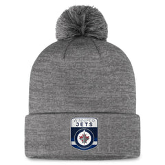 Winnipeg Jets Fanatics Authentic Pro Home Ice Cuffed Knit Hat with Pom - Gray | US 200011196