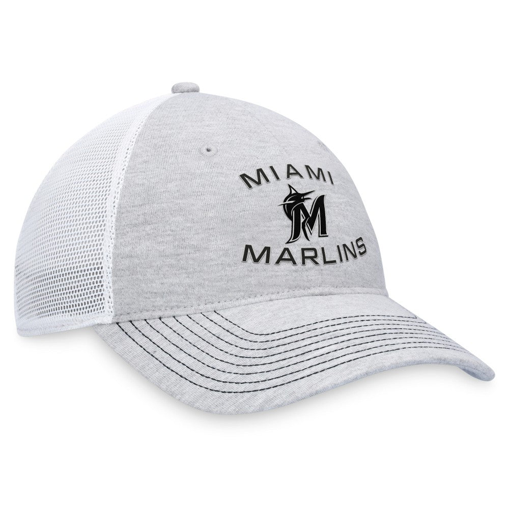 Miami Marlins Fanatics Trucker Adjustable Hat - Gray Hats