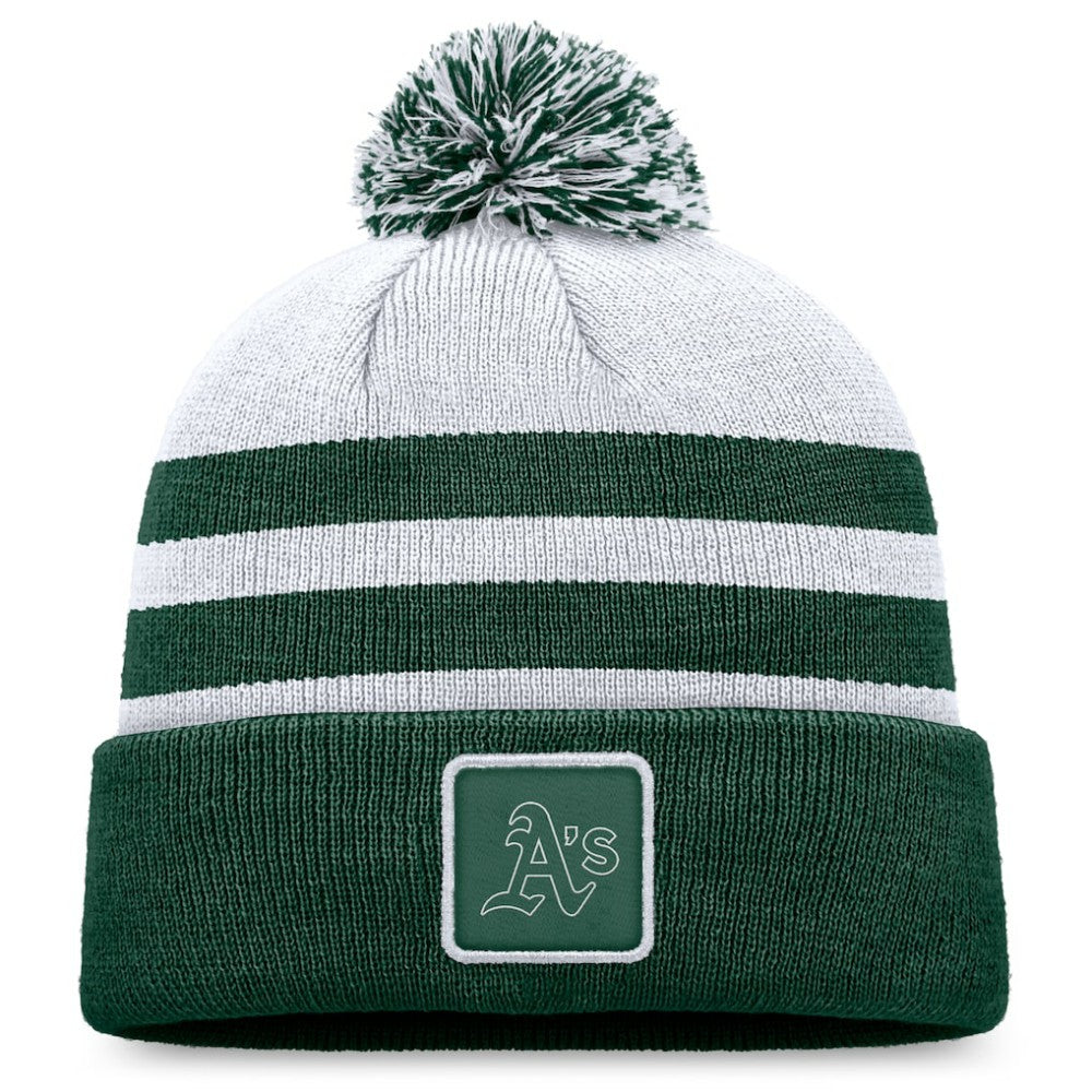 Athletics Fanatics Cuffed Knit Hat with Pom - Gray Hats