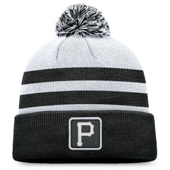 Pittsburgh Pirates Fanatics Cuffed Knit Hat with Pom - Gray Hats