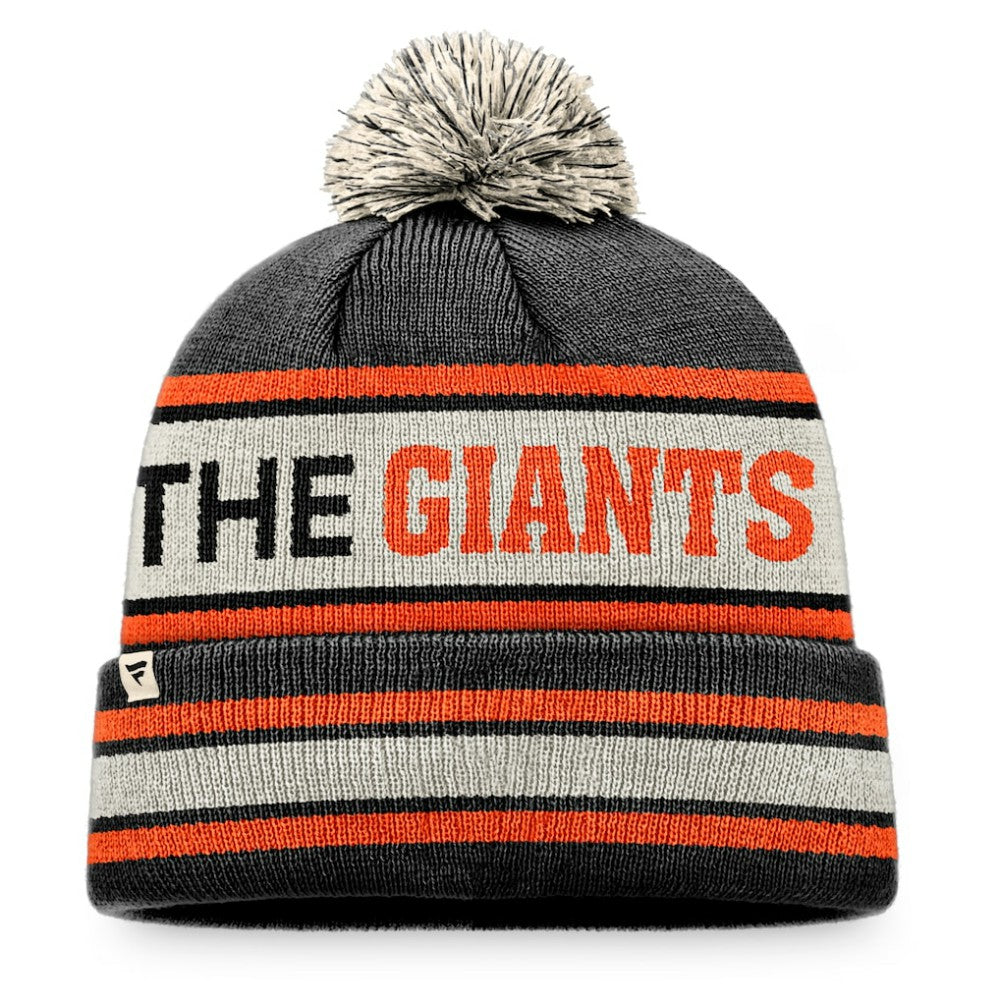 San Francisco Giants Fanatics Hometown Slogan Cuffed Knit Hat with Pom - Black/Natural Hats