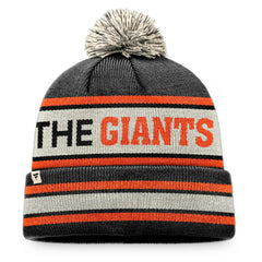 San Francisco Giants Fanatics Hometown Slogan Cuffed Knit Hat with Pom - Black/Natural Hats