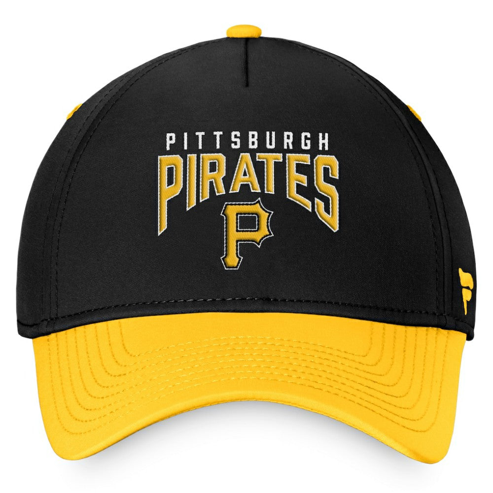 Pittsburgh Pirates Fanatics Stacked Logo Flex Hat - Black/Yellow Hats