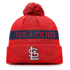 St. Louis Cardinals Fanatics League Logo Cuffed Knit Hat with Pom - Red/Navy Hats