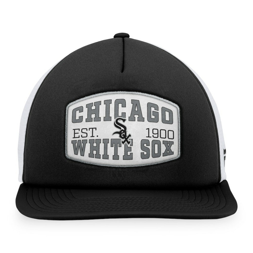 Chicago White Sox Fanatics Foam Front Patch Trucker Snapback Hat - Black Hats