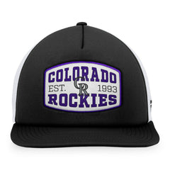 Colorado Rockies Fanatics Foam Front Patch Trucker Snapback Hat - Black Hats
