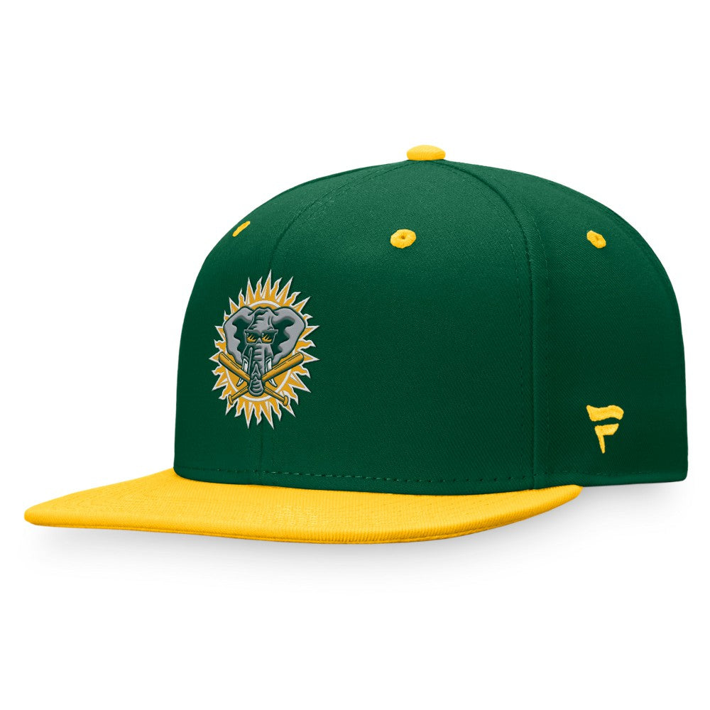 Athletics Fanatics Cooperstown Collection Two-Tone Fitted Hat - Kelly Green/Gold Hats