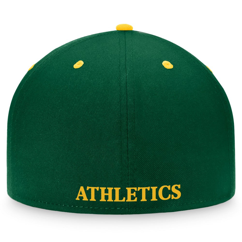 Athletics Fanatics Cooperstown Collection Two-Tone Fitted Hat - Kelly Green/Gold Hats
