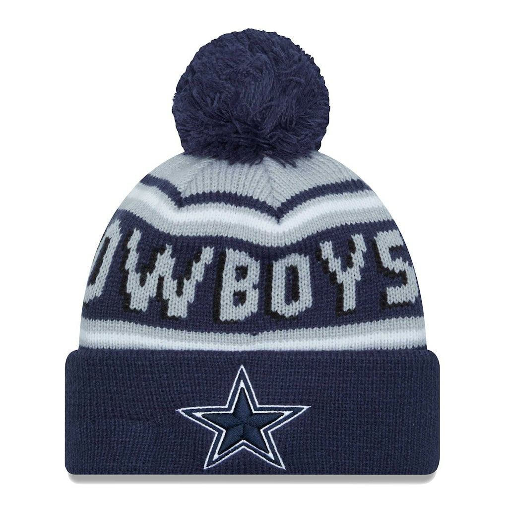 Dallas Cowboys New Era Main Cuffed Knit Hat with Pom - Navy Hats