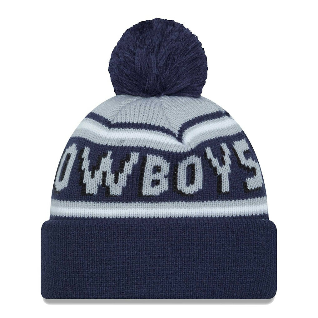 Dallas Cowboys New Era Main Cuffed Knit Hat with Pom - Navy Hats