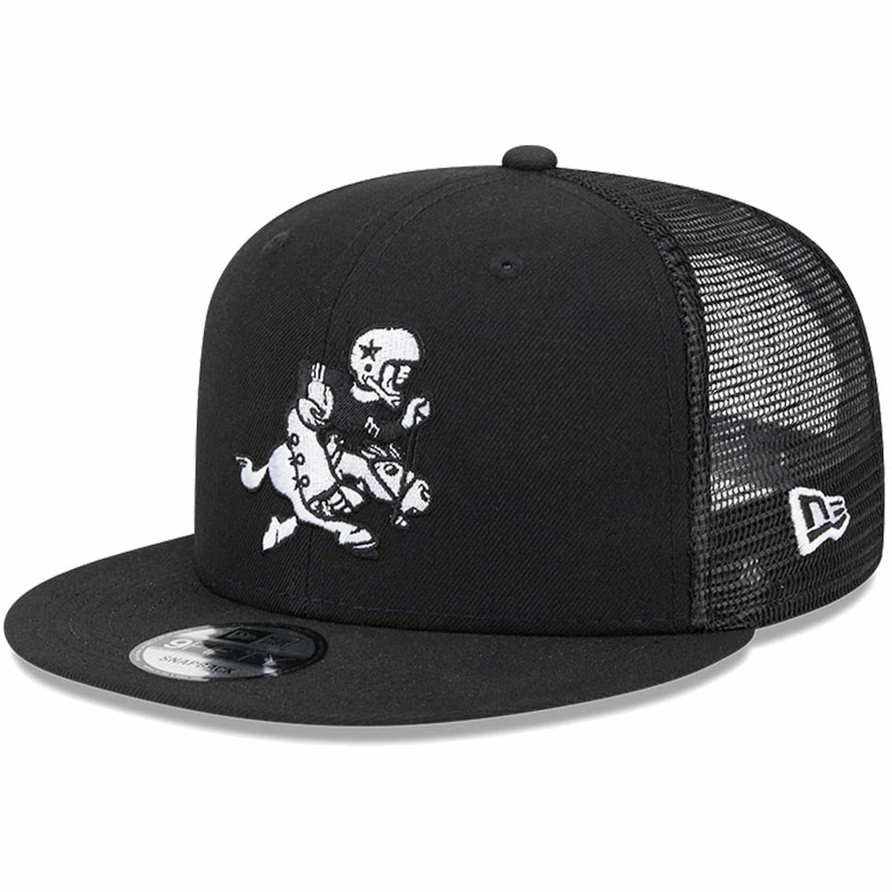 Dallas Cowboys New Era Retro Joe Main Trucker 9FIFTY Snapback Hat - Black Hats