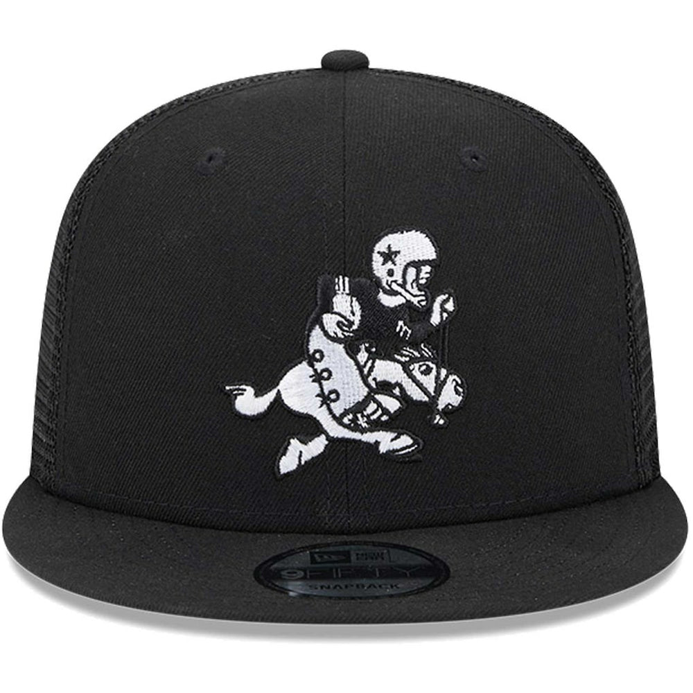 Dallas Cowboys New Era Retro Joe Main Trucker 9FIFTY Snapback Hat - Black Hats