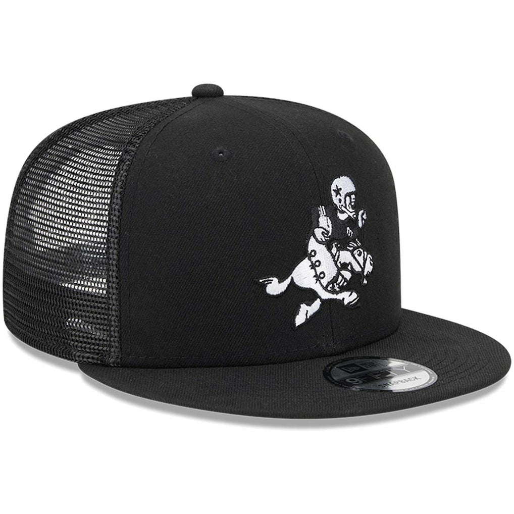 Dallas Cowboys New Era Retro Joe Main Trucker 9FIFTY Snapback Hat - Black Hats