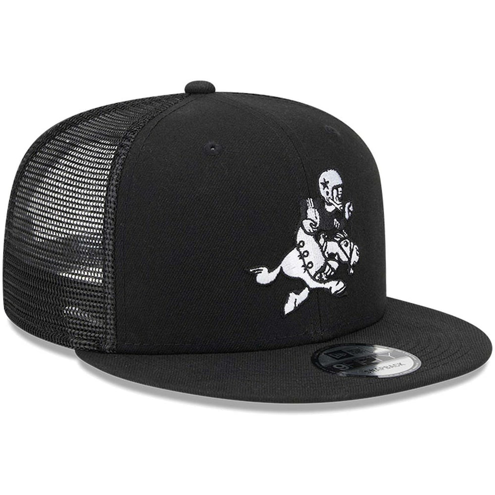 Dallas Cowboys New Era Retro Joe Main Trucker 9FIFTY Snapback Hat - Black Hats