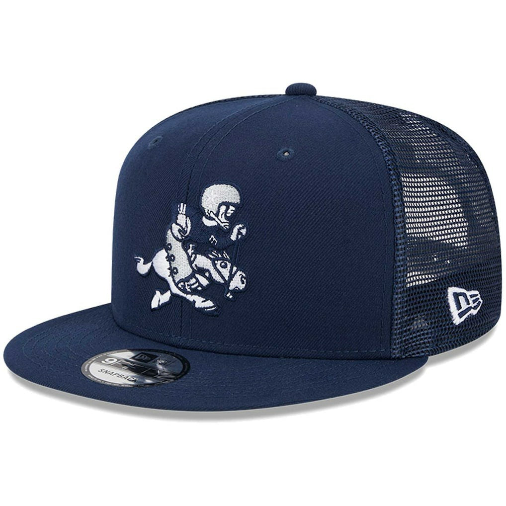 Dallas Cowboys New Era Retro Joe Main Trucker 9FIFTY Snapback Hat - Navy Hats