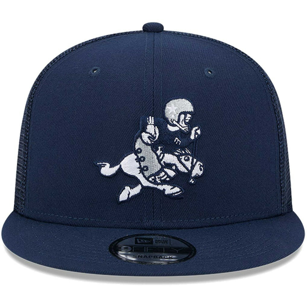 Dallas Cowboys New Era Retro Joe Main Trucker 9FIFTY Snapback Hat - Navy Hats