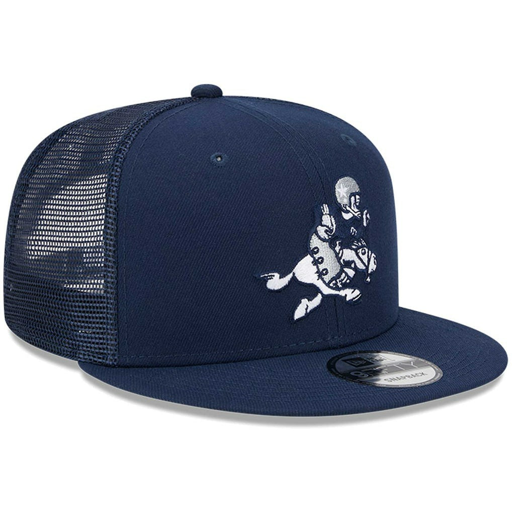Dallas Cowboys New Era Retro Joe Main Trucker 9FIFTY Snapback Hat - Navy Hats