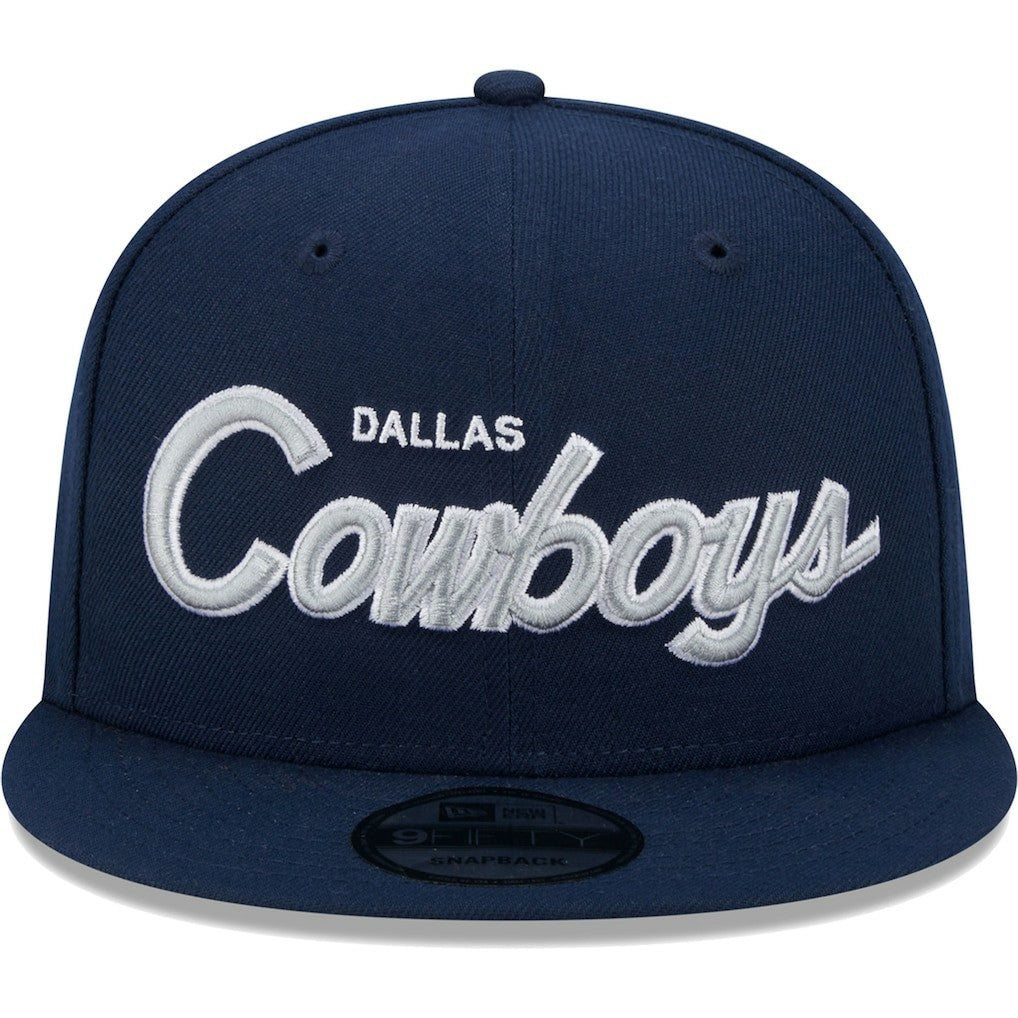 Dallas Cowboys New Era Main Script 9FIFTY Snapback Hat - Navy Hats