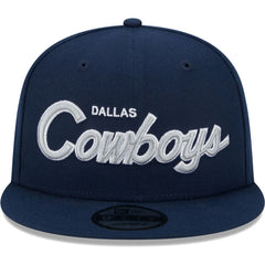 Dallas Cowboys New Era Main Script 9FIFTY Snapback Hat - Navy Hats