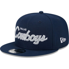 Dallas Cowboys New Era Main Script 9FIFTY Snapback Hat - Navy Hats
