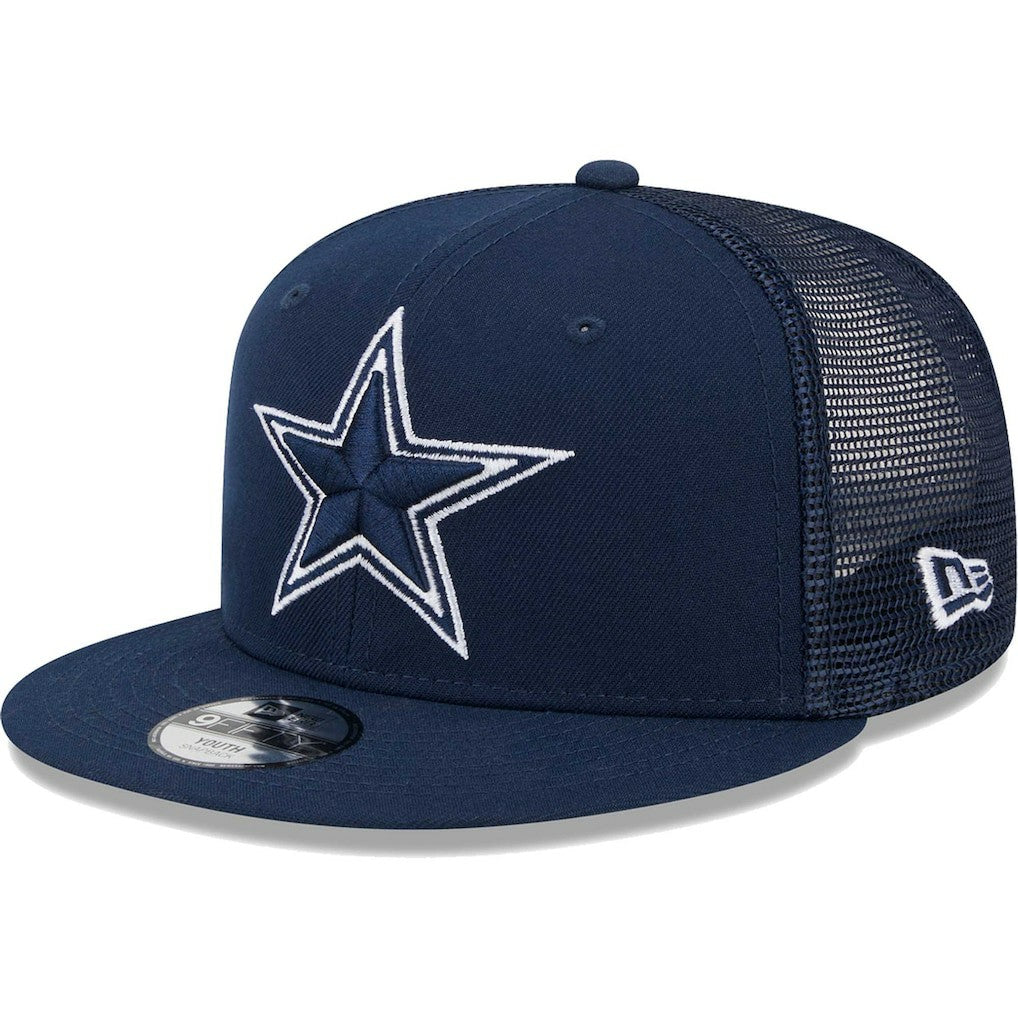 Dallas Cowboys New Era Youth Main Trucker 9FIFTY Snapback Hat - Navy Hats