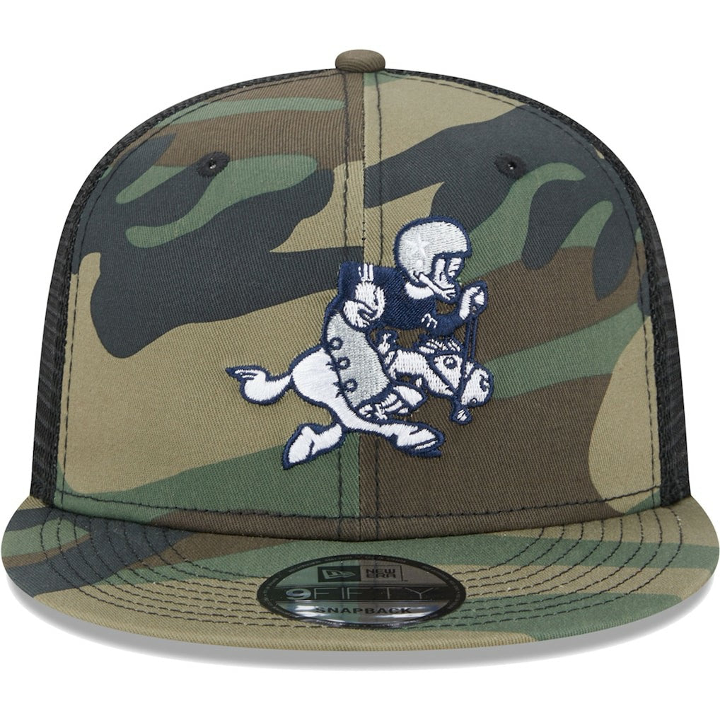 Dallas Cowboys New Era Retro Joe Main Trucker 9FIFTY Snapback Hat - Camo Hats