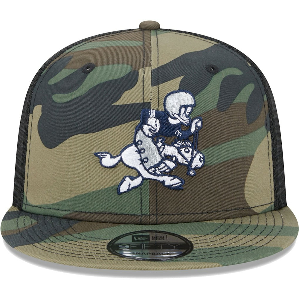 Dallas Cowboys New Era Retro Joe Main Trucker 9FIFTY Snapback Hat - Camo Hats