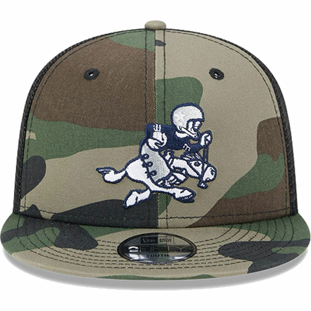 Dallas Cowboys New Era Youth Retro Joe Main Trucker 9FIFTY Snapback Hat - Camo Hats