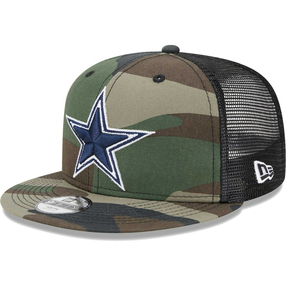 Dallas Cowboys New Era Youth Main Trucker 9FIFTY Snapback Hat - Camo Hats