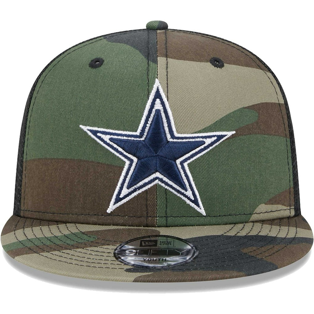 Dallas Cowboys New Era Youth Main Trucker 9FIFTY Snapback Hat - Camo Hats