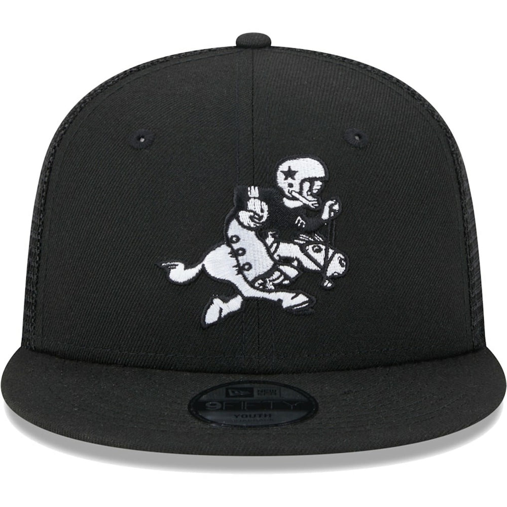 Dallas Cowboys New Era Youth Retro Joe Main B-Dub 9FIFTY Trucker Adjustable Hat - Black Hats