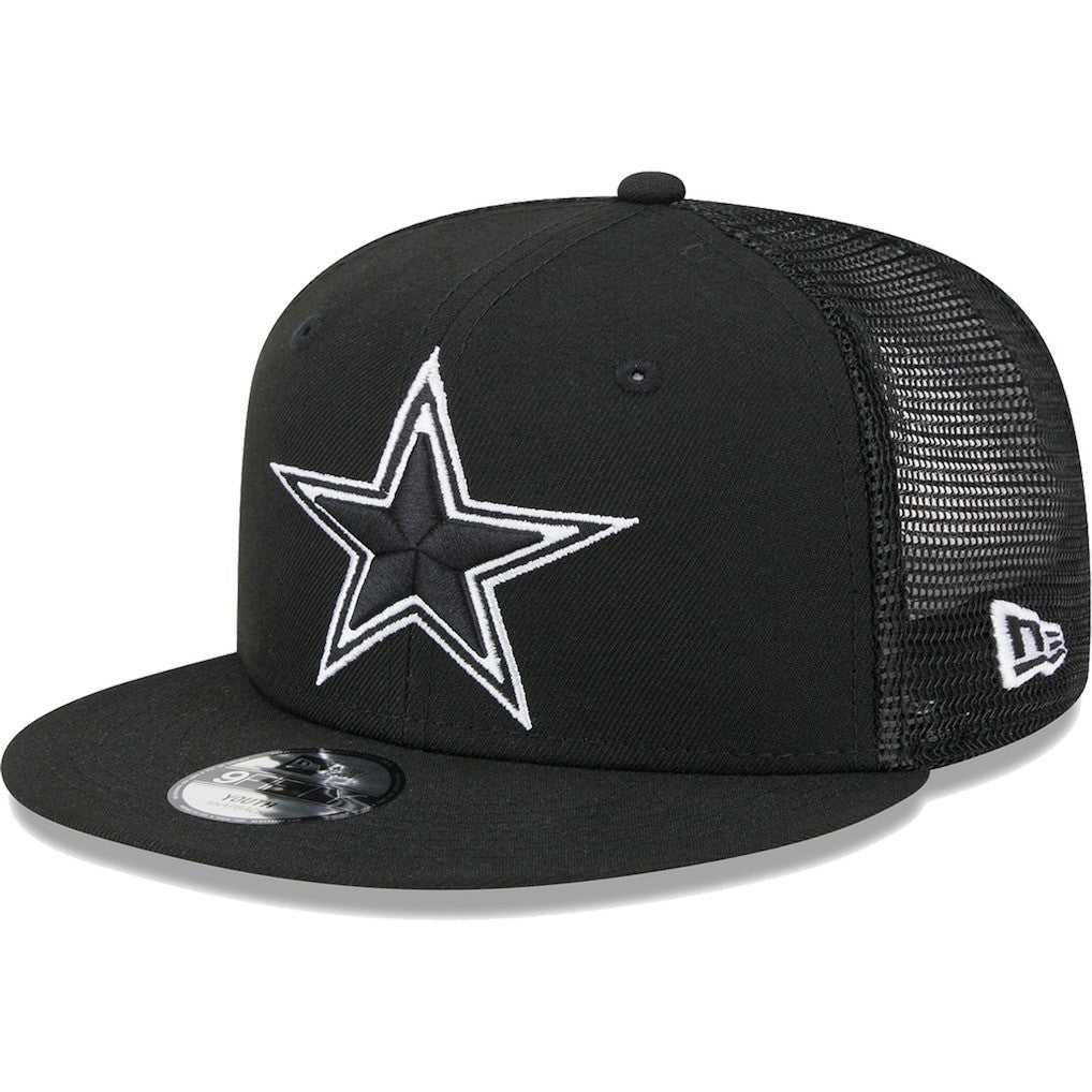 Dallas Cowboys New Era Youth Main B-Dub 9FIFTY Trucker Adjustable Hat - Black Hats