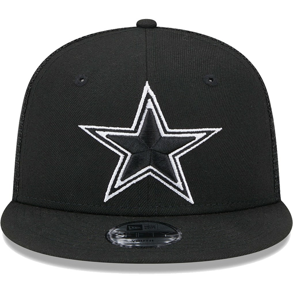Dallas Cowboys New Era Youth Main B-Dub 9FIFTY Trucker Adjustable Hat - Black Hats