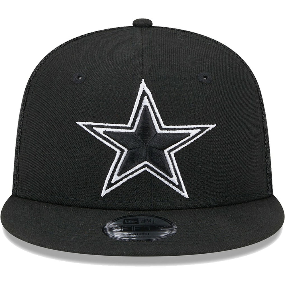 Dallas Cowboys New Era Youth Main B-Dub 9FIFTY Trucker Adjustable Hat - Black Hats