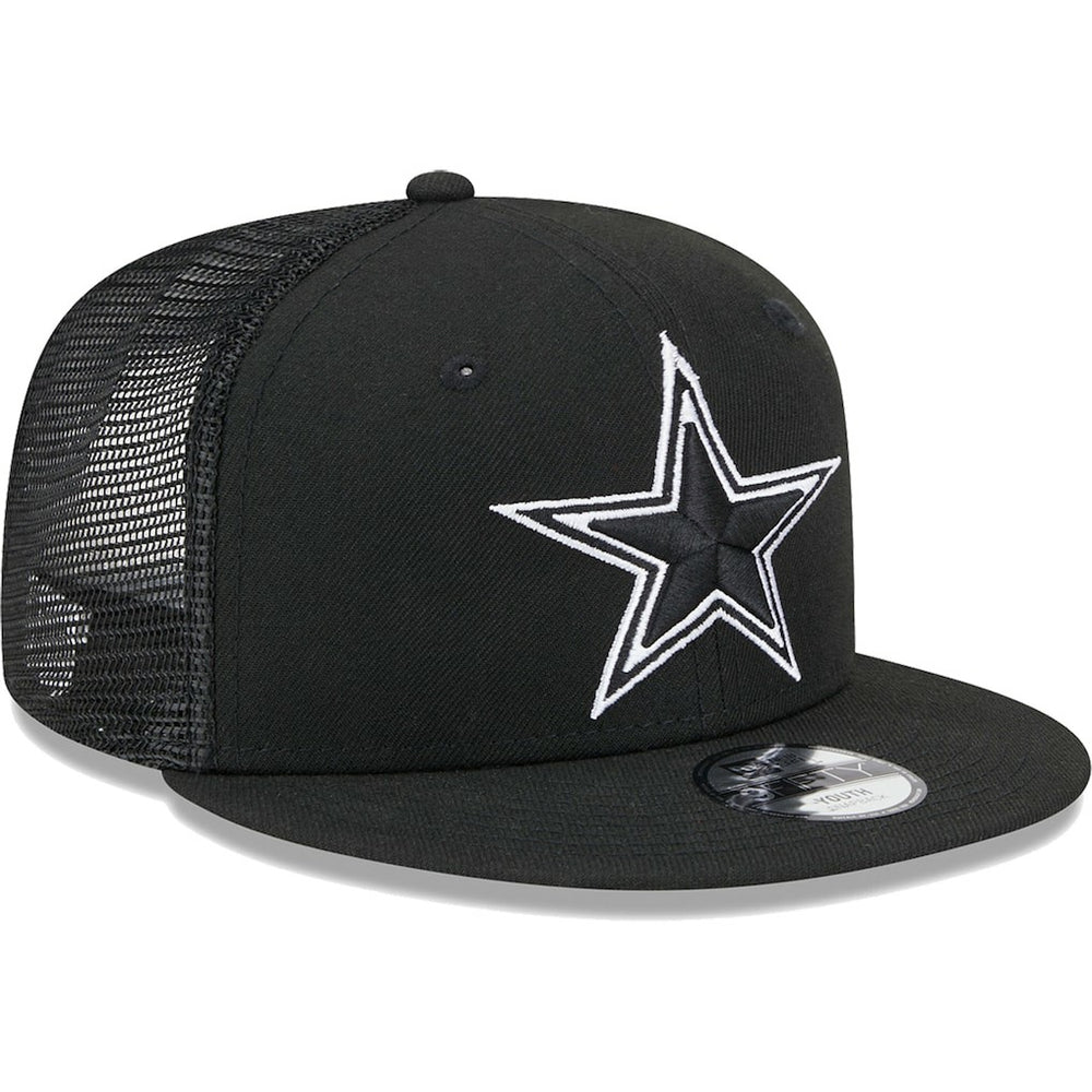 Dallas Cowboys New Era Youth Main B-Dub 9FIFTY Trucker Adjustable Hat - Black Hats