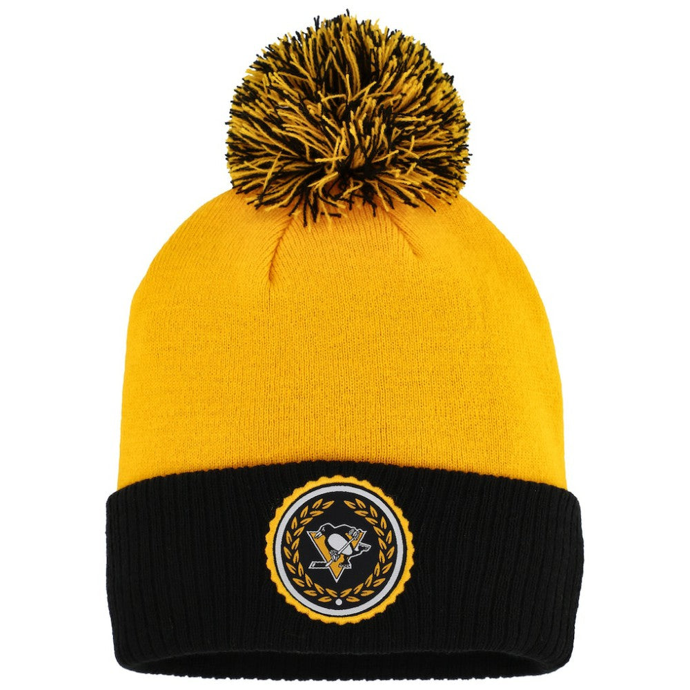 Pittsburgh Penguins adidas Women's Laurel Cuffed Knit Hat with Pom - Gold | US 200012414