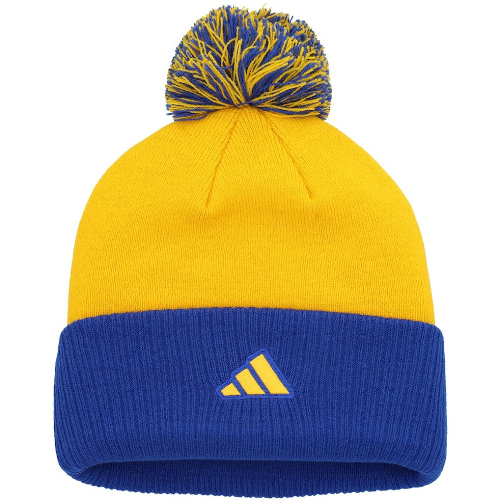 St. Louis Blues adidas Women's Laurel Cuffed Knit Hat with Pom - Gold | US 200012416