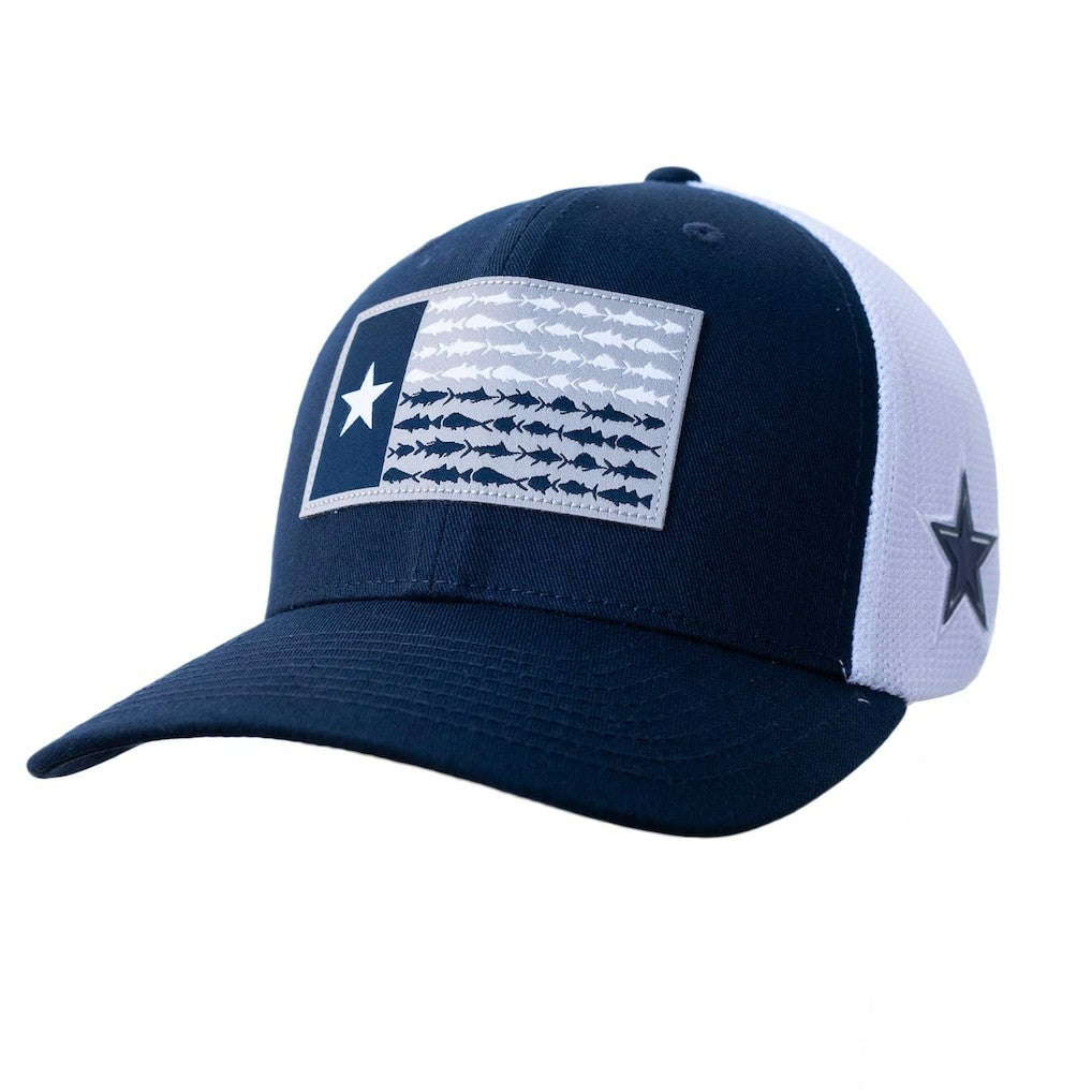Dallas Cowboys Fish Flag Texas Flex Hat - Navy Hats