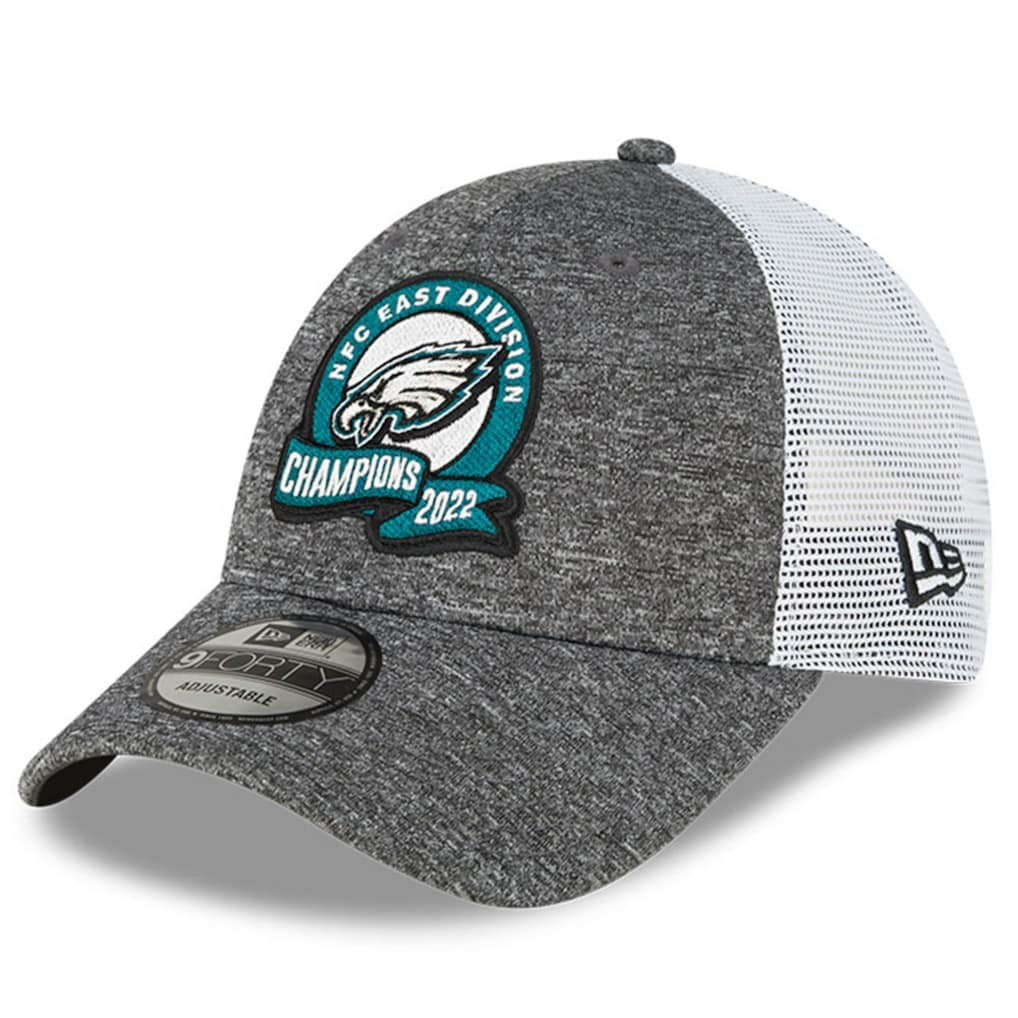 Philadelphia Eagles New Era 2022 NFC East Division Champions Locker Room 9FORTY Adjustable Hat - Heather Gray Hats