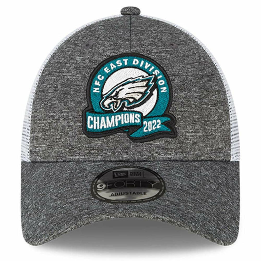 Philadelphia Eagles New Era 2022 NFC East Division Champions Locker Room 9FORTY Adjustable Hat - Heather Gray Hats