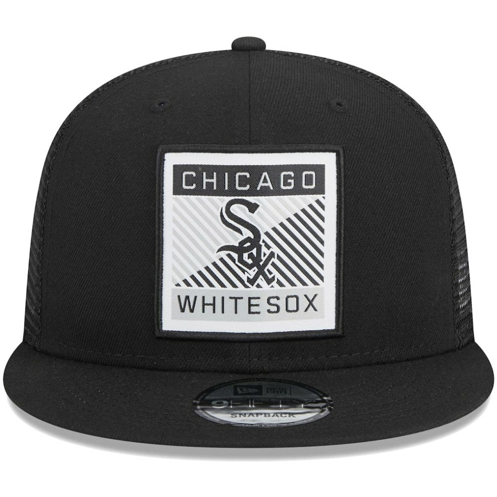 Chicago White Sox New Era Scratch Squared Trucker 9FIFTY Snapback Hat - Black Hats