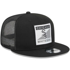 Chicago White Sox New Era Scratch Squared Trucker 9FIFTY Snapback Hat - Black Hats