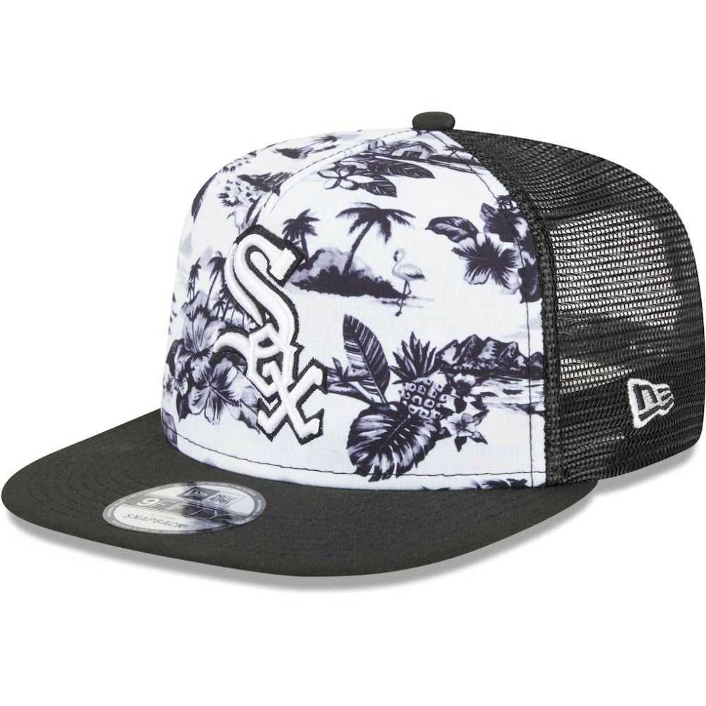 Chicago White Sox New Era Vacay 2.0 A-Frame Trucker 9FIFTY Snapback Hat - White/Black Hats